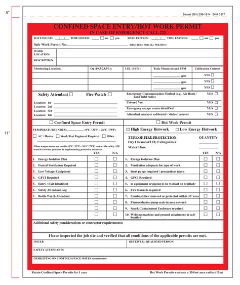 Hot Works Permit Template