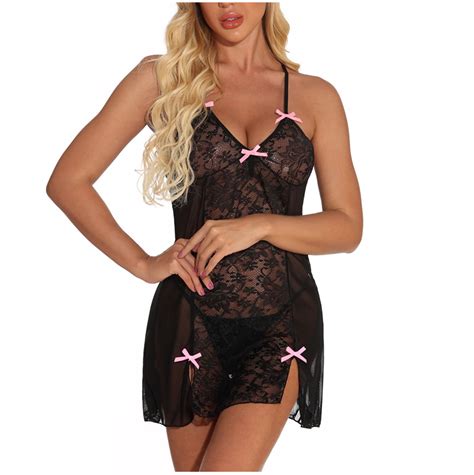 Gersome Lingerie For Women Lace Babydoll Sleepwear Boudoir Outfits Plus