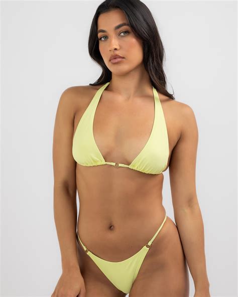 Shop Topanga Suki Ring Triangle Bikini Top In Banana Sorbet Fast