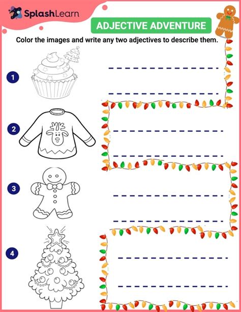 The Merry Adjectives Of Christmas Ela Worksheets Splashlearn