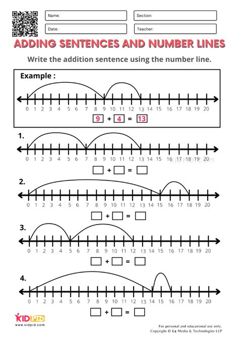 Number Lines Equations Printable Worksheets For Grade Kidpid