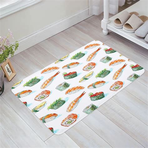 Japanese Style Sea Surf Cartoon Illustration Entrance Doormat Kitchen