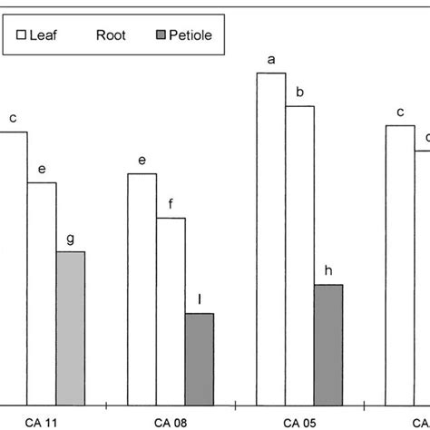 Total Phenolic Compounds As Gallic Acids Equivalents Of Leaves Roots