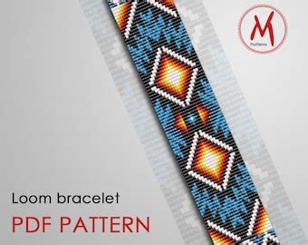 Square Lines Loom Bead Pattern For Bracelet Native Inspired Etsy