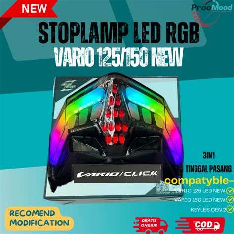 Jual STOPLAMP VARIO LED 3IN1 RGB Lampu Rem Belakang Vario125 150 NEW