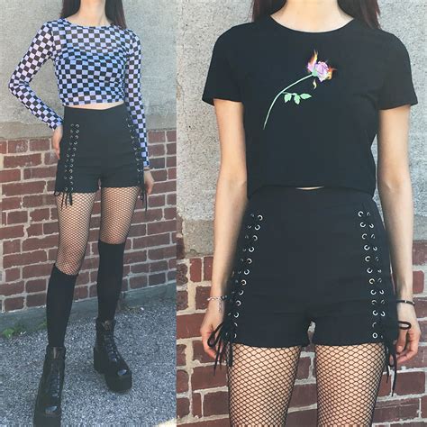 2019 LACE UP GOTH SHORTS – kokopiecoco