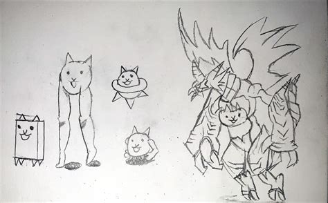 [Fan-Made] A sketch of some battle cats : r/battlecats