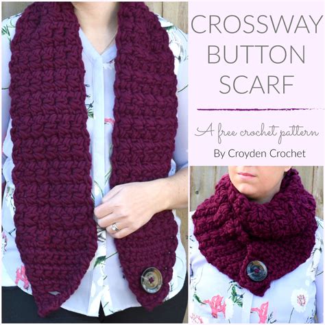 The Crossway Button Scarf - A free pattern by Croyden Crochet | Scarf ...