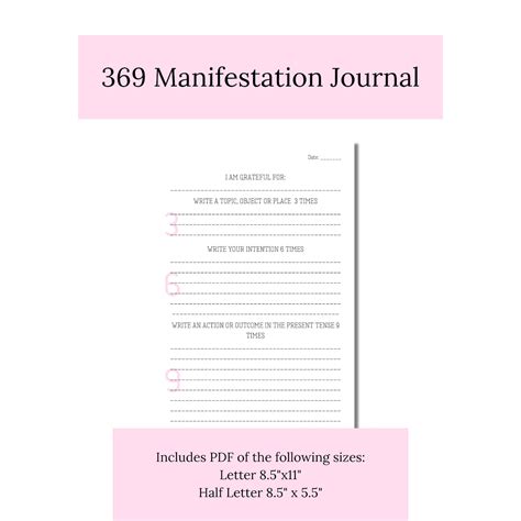 Printable Manifestation Journal