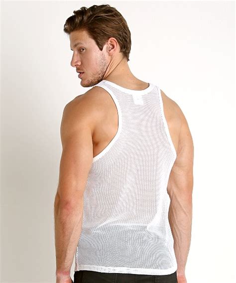 Calvin Klein Body Mesh Tank Top White Nb1350 100 Free Shipping At Lasc