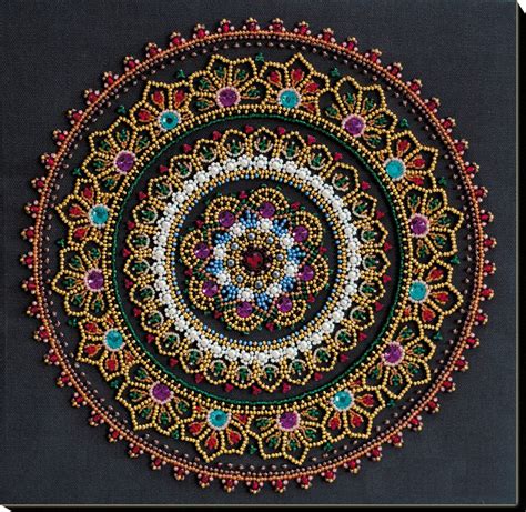 Mandala DIY Bead Embroidery Kit Colorfull Needlepoint Kit Etsy