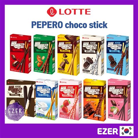 In Stock LOTTE Pepero Chocolate Stick 10 Flavor Original Choco Almond Nude Chocolate