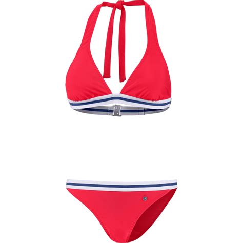 Neckholderbikini In Rot Bh Bikini Typ Triangel Muster Unifarben