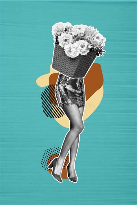 Composite Trend Artwork Sketch Collage Of Teal Color Backdrop Retro