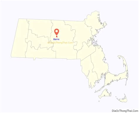 Map of Barre CDP, Massachusetts - Thong Thai Real