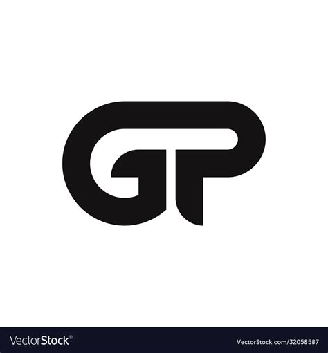 Gp Letter Logo Design With Simple Style Royalty Free Vector