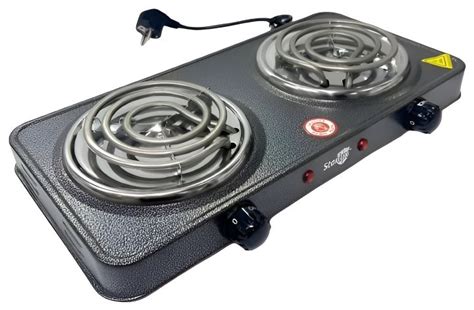 Electric Stove Double For Cooking Hot Plate Heat Up In Just Mins Easy To Clean W
