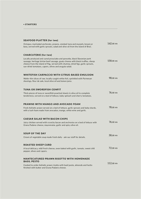 Aria Restaurant Menu - info - Page 2 | Flip PDF Online | PubHTML5