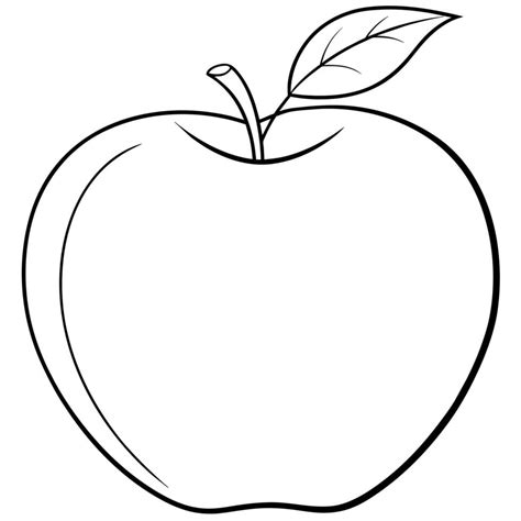 A drawing of an apple with a drawing of a leaf on it. 42068632 Vector ...