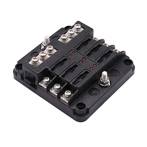 Boat Fuse Block 6 Way Blade Fuse Box With 5101520a Fuse And Label Stickers Led Indicator