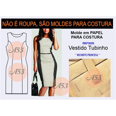 Papel Para Moldes De Roupa - Moldes de Roupa Modelagens Vestido Tubinho Midi Na Grade PP,P,M,G,GG ...
