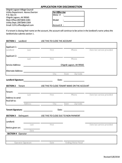Fillable Online Application For Disconnection Fax Email Print Pdffiller