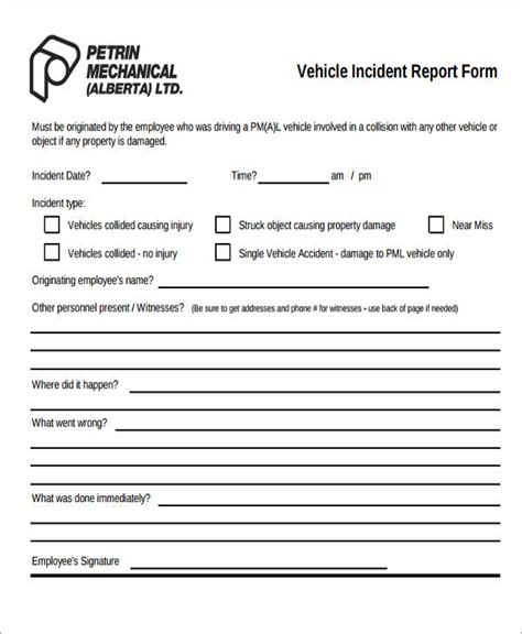 Free Incident Report Samples In Pdf Ms Word Google Docs