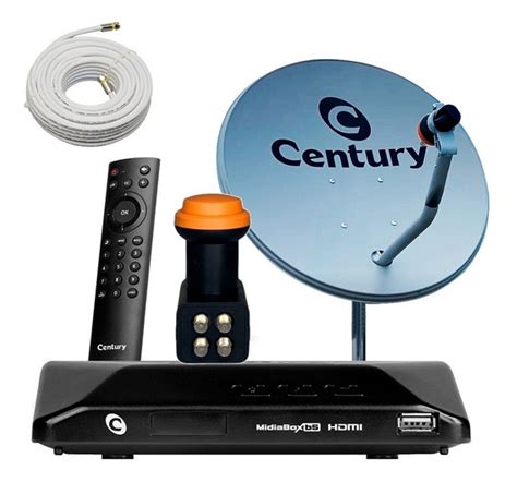 Kit Antena Parabolica Century 60cm Banda Ku 5g Midiabox B5