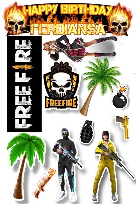 Topper Free Fire Ide Pesta Ulang Tahun Hiasan Kue