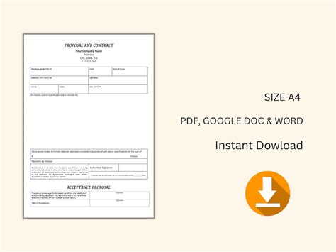 Proposal and Contract Template Word PDF Google Doc - Etsy