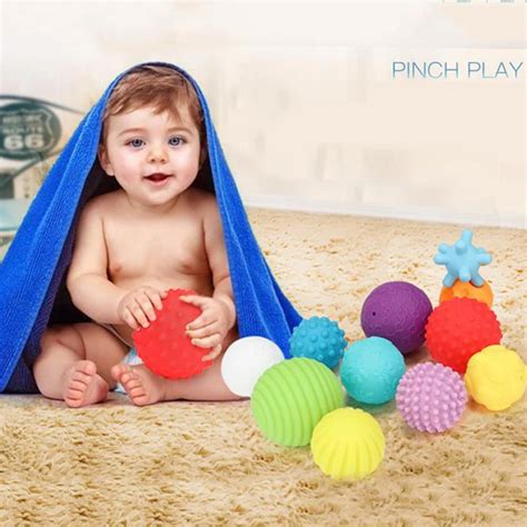 Для детей 0-2 лет, сенсорный мячик для рук, мягкий резиновый Массажный ...