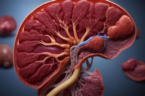 Premium Ai Image Diagram Showing Human Kidney Anatomy Healthy Spleen