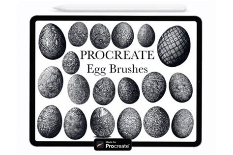 Procreate Easter Egg Stamp Brushes Graphic By Dreanartdesign Creative