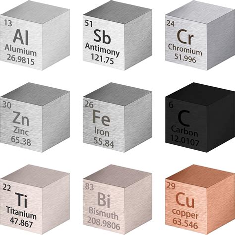 Conjunto De Cubo De Elemento De Metal De Pe As Para Cole Es E