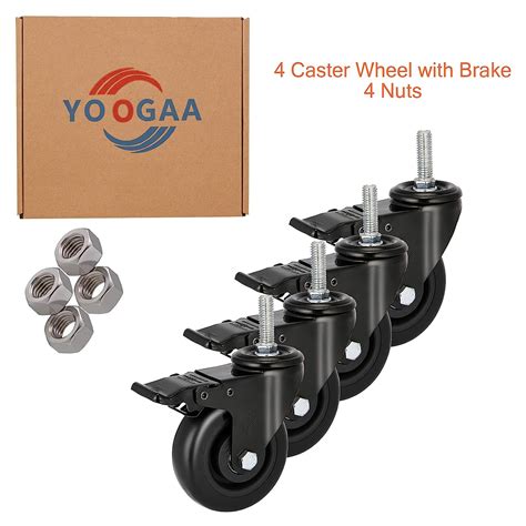 Buy Stem Caster Wheels 5 Inch Casters With Safety Dual Locking 1500Lbs