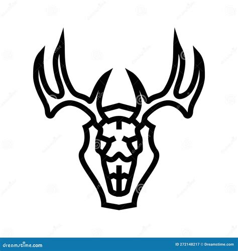 Skull Of Deer Vector Drawing 144328924