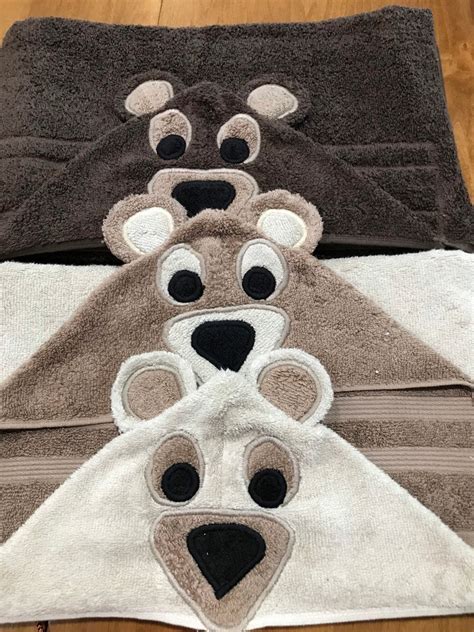 Bear Hooded Towel Etsy