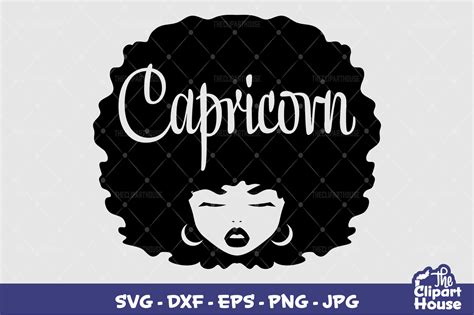 Capricorn Afro Woman Graphic By Thecliparthouse Creative Fabrica