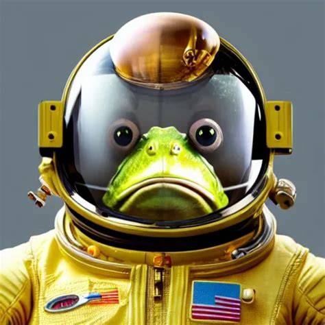 Brad Pitt In A Spacesuit A Frog Sits On A Spacesuit Stable Diffusion