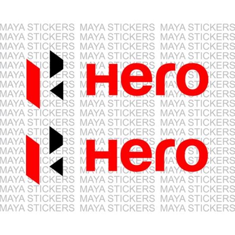 Hero Moto Corp dual color logo stickers ( Pair of 2 )