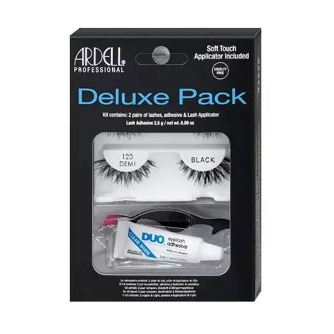 ARDELL DELUXE PACK Sztuczne rzęsy na pasku 120 aplikator klej 2