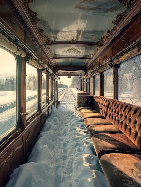 Premium Photo | A vintage train car its interior outfitted with plush ...