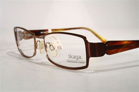 Copper Chrome Skaga Glossy Brown Nordic Scandinavian Eyeglass Frames