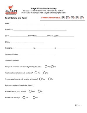 Fillable Online Foster Parent Application Form Alleycatsalliance Org