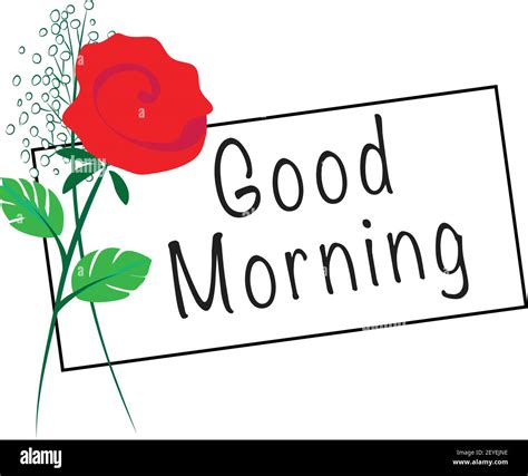 vector rose flowers with greeting card: good morning Stock Vector Image ...