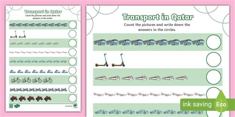 Qatar Transport Counting Worksheet Teacher Made Twinkl