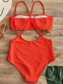 Bandeau Top And High Waisted Slip Bikini Bottoms In RED ZAFUL 2024