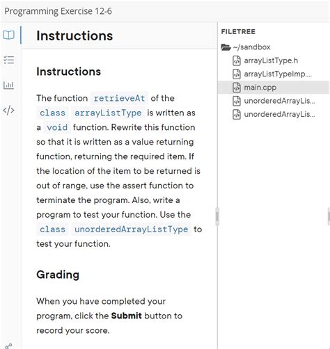 Solved Programming Exercise 12 6 Instructions FILETREE Chegg