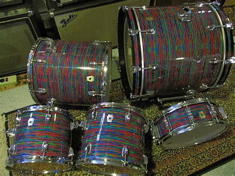 Rare Ludwig Psychedelic Red Drum Set Reissue Reverb