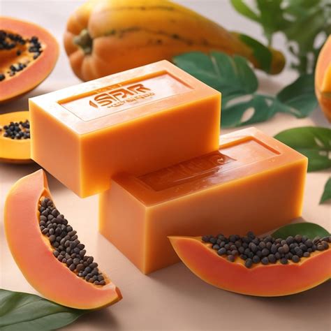 Premium Photo Photo Natural Papaya Soap With Packaging